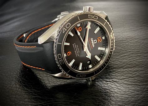 omega planet ocean rubber watch strap|omega seamaster black leather strap.